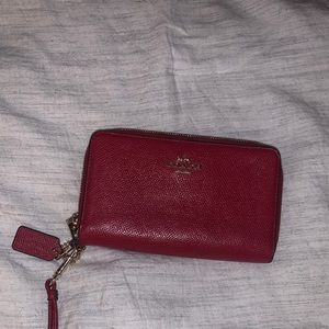 Red coach wallet wristlet